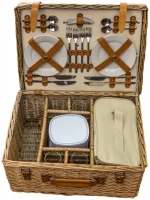 Picnic Set Red Hamper Blenheim Deluxe Fitted Wicker Picnic Basket 