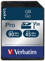 Photos - Memory Card Verbatim Pro U3 SD 64 GB