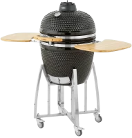 BBQ / Smoker Tower Kamado XL Ceramic Charcoal BBQ with Collapsible Wooden Shelves 