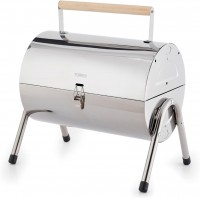 BBQ / Smoker Tower Portable Barrel Grill with Wooden Carry Handle 