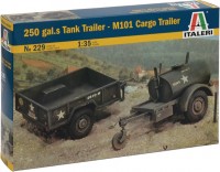 Model Building Kit ITALERI 250 Gal.s Tank Trailer M101 Cargo Trailer (1:35) 