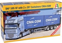 Model Building Kit ITALERI DAF XF105 with 2 x 20ft Container (1:24) 