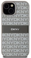 Case DKNY Leather Mono Stripe & Metal Logo for iPhone 15 