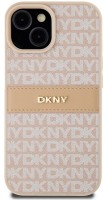 Case DKNY Leather Mono Stripe & Metal Logo for iPhone 15 Plus 