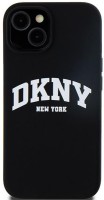 Case DKNY Liquid Silicone White Printed Logo MagSafe for iPhone 15 Plus 