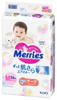 Photos - Nappies Merries Diapers M / 56 pcs 