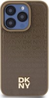 Photos - Case DKNY Leather Pattern Metal Logo MagSafe for iPhone 15 Pro Max 