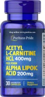 Photos - Fat Burner Puritans Pride Acetyl L-Carnitine 400 mg/Alpha Lipoic Acid 200 mg 60