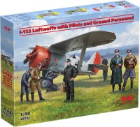 Photos - Model Building Kit ICM I-153 Luftwaffe with Pilots and Ground Personnel (1:48) 