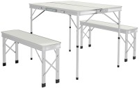 Outdoor Furniture Outsunny Three-Piece Aluminium Folding Picnic Table and Bench Set 