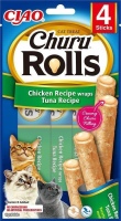 Photos - Cat Food INABA Churu Rolls Chicken/Tuna 40 g 