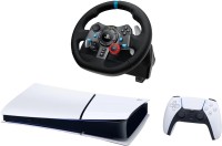 Photos - Gaming Console Sony PlayStation 5 Slim Digital Edition + Racing Wheel 