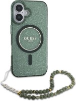 Case GUESS IML Glitter with Pearl Strap for iPhone 16 Plus 