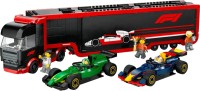 Photos - Construction Toy Lego F1 Truck with RB20 and AMR24 F1 Cars 60445 