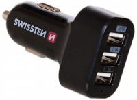 Photos - Charger Swissten 3xUSB A Car Charger 2.1A 