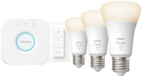 Photos - Light Bulb Philips Hue 9.5W E27 3 pcs + Bridge + dimmer switch 