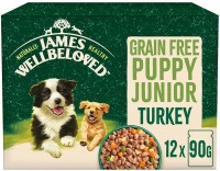 Dog Food James Wellbeloved Puppy Grain-Free Turkey in Gravy Pouches 12 pcs 12