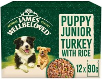 Dog Food James Wellbeloved Puppy Turkey/Rice in Gravy Pouches 12 pcs 12