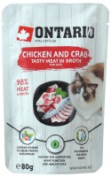 Photos - Cat Food Ontario Adult Chicken/Crab Pouch 80 g 