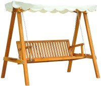 Canopy Swing Outsunny 3-Seater Swinging Wooden Garden Seat 