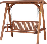 Canopy Swing Outsunny 3-Seater Larch Wood Swing Chair 