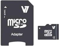 Photos - Memory Card V7 Micro-SDHC + Adapter 4 GB