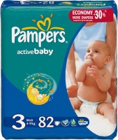 Photos - Nappies Pampers Active Baby 3 / 82 pcs 