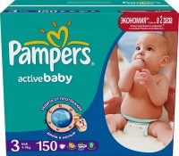Photos - Nappies Pampers Active Baby 3 / 150 pcs 