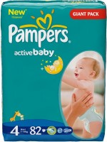 Photos - Nappies Pampers Active Baby 4 / 82 pcs 