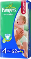 Photos - Nappies Pampers Active Baby 4 / 62 pcs 
