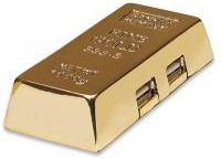Photos - Card Reader / USB Hub MANHATTAN Gold Bar 