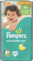 Photos - Nappies Pampers Active Baby-Dry 4 Plus / 62 pcs 