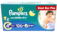Photos - Nappies Pampers Active Baby-Dry 4 Plus / 106 pcs 