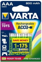 Photos - Battery Varta Toys Accu  4xAAA 800 mAh