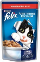 Photos - Cat Food Felix Packaging Adult Fantastic Jelly Beef  10 pcs