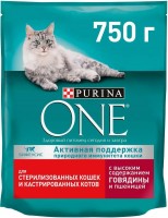 Photos - Cat Food Purina ONE Sterilized Beef  750 g