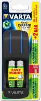 Photos - Battery Charger Varta Pocket Charger + 2xAA 2100 mAh + 2xAAA 800 mAh 