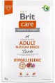 Brit Care Hypoallergenic Adult Medium Breed Lamb 3 kg