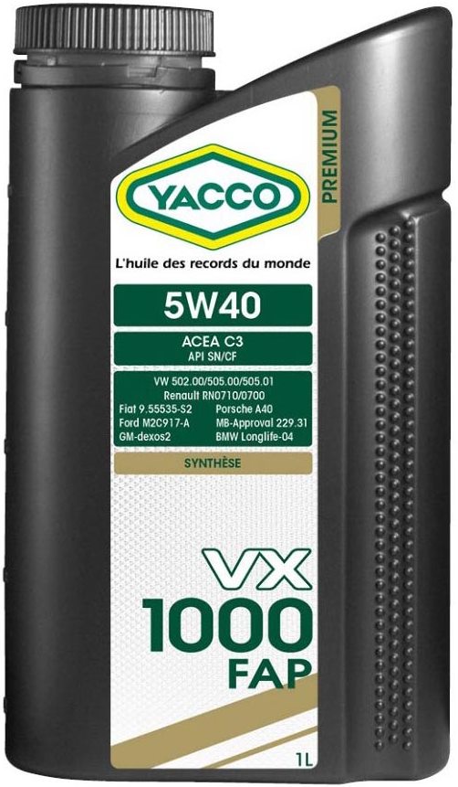 Huile Moteur YACCO VX 1000 LE 5W30 C2/C3