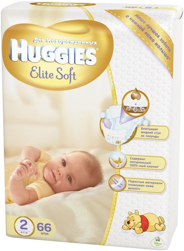 huggies elite soft 2 82 шт